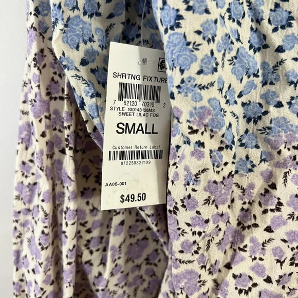 Style & Co Rose Pattern Button Up Shirt Ombre Ruffled Collar NWT $49.50 - Picture 7 of 8